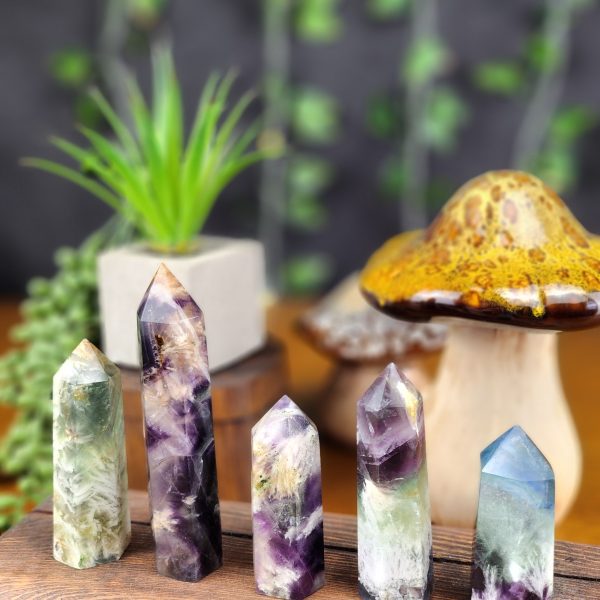 Feather Fluorite Points crystals for sale at Hazel-Jayne.